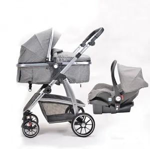 Cheap wholesale price 3 in 1 luxury baby stroller set travel system kid walker toddler pushchair with safety car seats