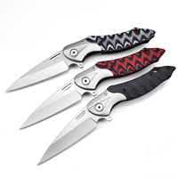 Couteau pliant de poche Premium en acier inoxydable 420, lame Drop Point, manche G10 texturé, verrouillage Liner Lock, pour camping, bricolage et EDC