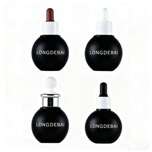 Botella de Vidrio Negra Redonda de 30 ml de Lujo al por Mayor con Gotero para Suero y Aceite Esencial - Product Image 6