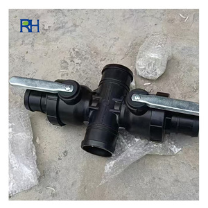 Válvula de Control de Manguera de Agua de PE para Sistema de Riego Agrícola, Válvula de Plástico de Cuatro Vías y Tres Manijas de 90 mm - Product Image 2