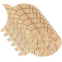 Set de dessous de plat écologiques classiques en jacinthe d'eau tressée à la main, taille personnalisée, pour cuisine, mariage, fête, et sous-verres