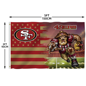 <span class=keywords><strong>En</strong></span> Stock All Nfl Football Team Flag 3x5ft Diseño personalizado de alta calidad <span class=keywords><strong>San</strong></span> <span class=keywords><strong>Francisco</strong></span> 49ers Banner 100% Poliéster Deportes Nfl Flag - Product Image 2