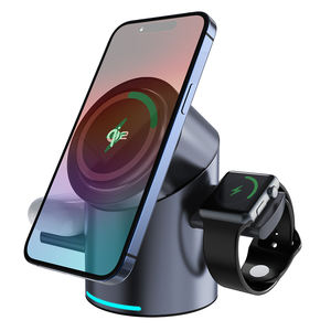 ลูกบาศก์ชาร์จไร้สาย3 in 1แบบแม่เหล็กอลูมิเนียมแม่เหล็กไฟฟ้าตั้งโต๊ะพับเก็บได้15วัตต์ - Product Image 1