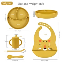 Bol à ventouse pour bébé en silicone de qualité alimentaire 100% et cuillère-fourchette en silicone sans BPA, ensemble d'alimentation pour bébé en silicone, design mignon, Bebe Babero