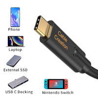 Cable USB C a C CableCreation 3.1 Gen 2, Carga Rápida PD de 100W, Cable de Sincronización de Datos de 10Gbps con Chip E-Marker para Laptop, Tablet y Teléfono
