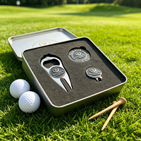 Kit Cadeau de Golf Personnalisable OEM en Gros – Marqueur de Balle, Outil de Réparation de Divots, Jeton de Golf en Métal avec Logo Personnalisé