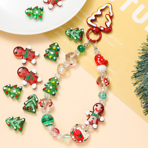 Crystal Christmas Beaded Charm Loose Beads For Diy Ornaments Hanging <b>Decorations</b> Festival Accessories - Product Image 1