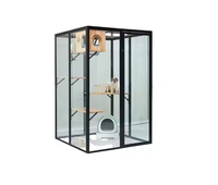 Maison pour animaux modulaire DIY sur mesure de grande taille, villa pour chat, cage pour chien avec toilette intégrée, style meuble, maison pour animaux multi-niveaux en aluminium