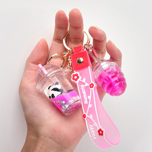 Panda Girl Lip Gloss Keychain 5ml <b>Mini</b> Bottle with Straw Colorful Lightweight Makeup Gift for Women Men Unisex 3-Year Shelf Life - Product Image 4