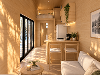 Maisonnette préfabriquée de luxe moderne de 20 pieds sur roues, maison modulaire mobile, villa portable sur remorque pour la vie en plein air, fabriquée en Chine