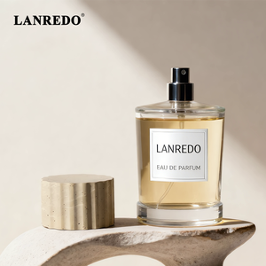 Botella de Perfume Cuadrada Transparente Vacía de Fabricante, 30ml 50ml 100ml, de Vidrio con Base Pesada y Tapa Única con Textura de Galleta - Product Image 1