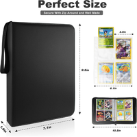 Carpeta de álbum de tarjetas coleccionables de cuero PU y página de 4 bolsillos RFID Monster Binder con cierre de clip para coleccionistas de tarjetas