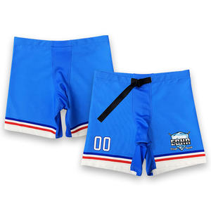 Shorts de hockey personnalisés Sublimation Polyester Sports Blue Series Pantalons de hockey sur glace - Product Image 1