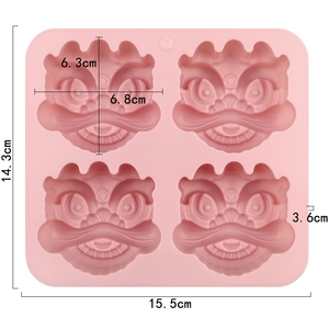 Baking 4 Hole Tradition Lion Shape <b>Silicone</b> Resin Mold Hand Make Soap Candle Mold Reused Diy Bake <b>Tool</b> Cake Soap Resin Diy Candy - Product Image 2
