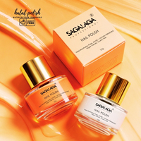 Vernis à ongles respirant SAGALAGA en flacon de verre de luxe 15 ml, vernis à ongles perméable à l'eau à séchage rapide pour enfants, salon de beauté, vente en gros