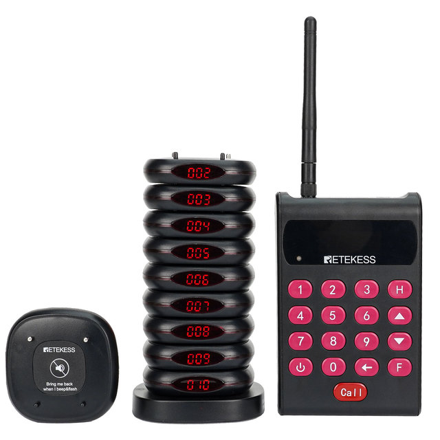 Wireless Restaurant Table Vibration Buzzer Pager Paging System Retekess TD161