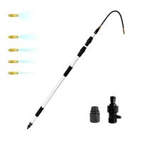 VITOP 3M Perche télescopique en aluminium pour nettoyage de gouttières, interrupteur à bascule en plastique noir/jaune, écologique, réutilisable, efficace pour les débris