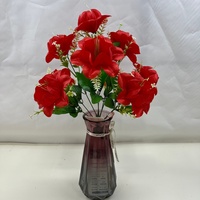 Bunga Gladiolus Buatan dari Sutra dengan Daun Hijau untuk Dekorasi Vas Pernikahan