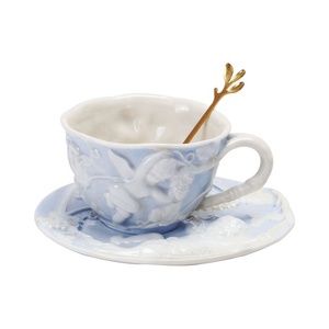 Coffret cadeau de service à thé en céramique bleue classique européenne Discount - Product Image 3