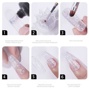 Wholesale New Painless Fast <b>Nail</b> <b>Extension</b> Glue <b>Nail</b> Paint with Glitter 8 Colors 15ml for DIY <b>Nail</b> Art - Product Image 4