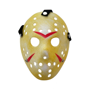 Maschere di <span class=keywords><strong>Jason</strong></span> per Feste in Maschera di Halloween, Maschere Metalliche Gialle Dorate, Maschere da Hockey Spaventose per Cosplay e Forniture per Feste - Product Image 3