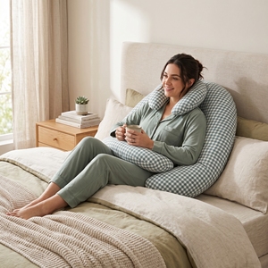 Oreiller de <span class=keywords><strong>grossesse</strong></span> OEM ODM en forme de <span class=keywords><strong>cale</strong></span> pour maman, ensemble d'oreillers confortables pour le soutien du <span class=keywords><strong>ventre</strong></span> et du dos, personnalisable pour la maternité et l'allaitement - Product Image 3