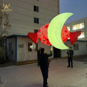 Marioneta Lunar Inflable de Mano con Luz LED - Decoración Portátil para Fiestas, Eventos Temáticos <span class=keywords><strong>y</strong></span> Cabina de Fotos - Product Image 1