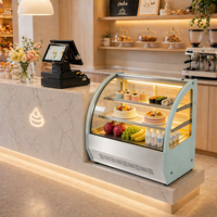 Réfrigérateur de présentation de pâtisseries de comptoir commercial avec éclairage LED et refroidissement par air pour la boulangerie