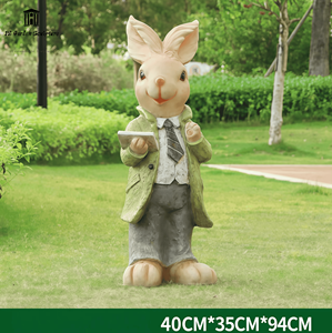 Sculpture personnalisée en fibre de verre du personnage <span class=keywords><strong>Peter</strong></span> Rabbit, grande statue de lapin de <span class=keywords><strong>dessin</strong></span> <span class=keywords><strong>animé</strong></span> pour la décoration des jardins d'enfants et des centres commerciaux - Product Image 5