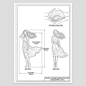 Escultura de mujer a tamaño real para interiores y exteriores, resistente al agua, de latón, bailando con el viento, para villa mediterránea. - Product Image 4