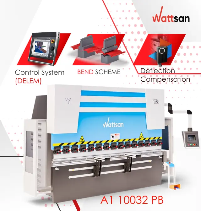 Wattsan A1 10032 PB 100 Tonnen Einfach zu bedienen Elektro hydraulische Abkant presse CNC-Abkant presse CNC Hydraulische Abkant presse