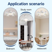 Design moderne E27 Drone électrique silencieux LED ventilateur lampe AC moteur 3 vent fort 40W/60W gradation intégré ventilateur de plafond lumière pendentif