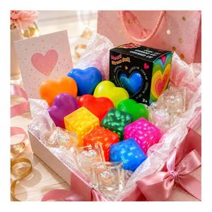 Wholesale Colorful Heart Squeeze Toy <b>LED</b> Cube Squishy Stress <b>Ball</b> Glow in Dark Fidget Sensory Kids Party Favors - Product Image 6