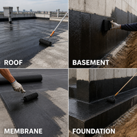 Base de Membrana Bituminosa Compatible para Sellado de Superficies de Edificios, Tratamiento de Base con Asfalto a Base de Agua para Trabajos de Pulverización