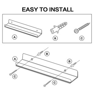 Giá sách treo tường bằng <span class=keywords><strong>acrylic</strong></span> trong suốt, dày 3-5mm, kệ sách nổi, kệ để đồ hình chữ U, giá trưng bày, giá để đồ nhà tắm - Product Image 2