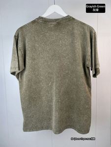 250gsm Summer Acid Washed T-shirts 100% Cotton Hip Hop Drop Shoulder Vintage Oversized Men's T Shirts Heavy Weight With Logo - Product Image 3