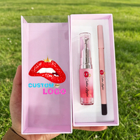 Kit de Luxe Vegan pour Lèvres : Huile Repulpante Brillante Longue Durée et Crayon Contour des Lèvres Transparent