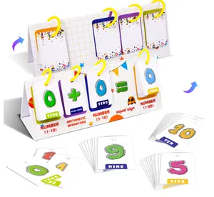 50PCS Desk-top Activity Early-Educational Number Cards Bound by Plastic Ring para niños