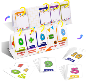 50PCS Desk-top Activity Early-Educational Number Cards Bound by Plastic Ring for Kids