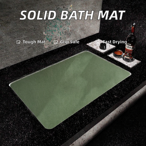New Design Solid Color 15.7"x23.6" <b>Bath</b> <b>Mat</b> Rug Polyester with Quick Dry Rubber Backing Non-Slip Absorbent for Home or Hotels - Product Image 2