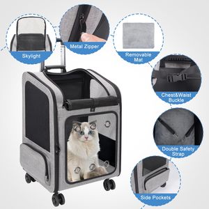 Mochila extensible con ruedas <span class=keywords><strong>para</strong></span> mascotas, mochila <span class=keywords><strong>para</strong></span> <span class=keywords><strong>perros</strong></span> pequeños, gatos medianos, mochila <span class=keywords><strong>para</strong></span> cachorros y <span class=keywords><strong>perros</strong></span> - Product Image 6