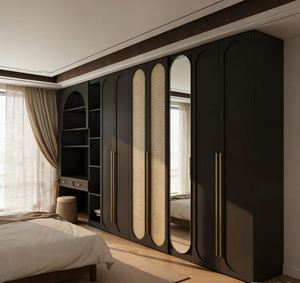 Custom Clothes Wardrobe Cabinet Solid Wood With Adjustable Shelves Hanging <b>Rails</b> and <b>Shoe</b> Cabinets for Bedroom Organization - Product Image 4
