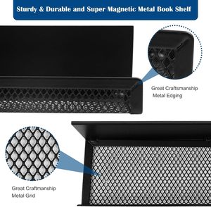 Kid Room Office Teacher Storage 17 pulgadas 2 Pack Estante de libros magnético flotante de metal para pizarra blanca Aula - Product Image 4