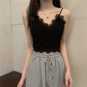 Débardeur en dentelle sans manches pour femmes, haut en crochet, chemisier, bralette, soutien-gorge, camisole, haut court - Product Image 6