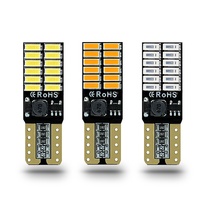 Ampoules LED T10 Super Lumineuses 194 501 W5W 24 SMD 4014 Canbus Sans Erreur DC 12V Universelles Homologuées CE RoHS pour Éclairage Intérieur Automobile