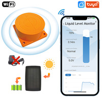 Mesureur de niveau d'eau à ultrasons WiFi Capteur de niveau d'eau à panneau solaire Instrument de mesure de niveau fourni exclusivement transfrontalier