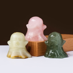 Figura de Fantasma de Cristal Natural, Estatua de Fantasma Tallada a Mano en Piedra Preciosa, Decoración de Halloween, Adorno de Piedra Curativa y Coleccionable - Product Image 1