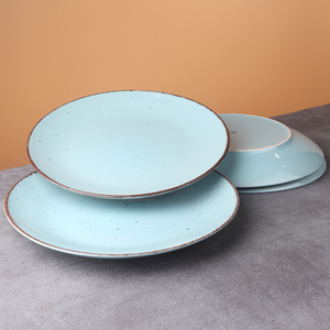 Fournisseur de vaisselle pour hôtels et restaurants, assiettes en céramique émaillée colorées, assiettes en céramique bleues pour hôtels, assiettes pour la restauration - Product Image 3