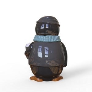 กระปุกกาแฟเรซิ่นรูปสัตว์สุดเก๋ ดีไซน์ทันสมัย รูปเพนกวินสวมหมวก สำหรับตกแต่งบ้านและห้องครัว - Product Image 5