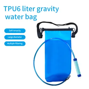 Filter well 6L TPU Trink blase mit großer Kapazität Tragbarer Schwerkraft wasserfilter für den Außenbereich Filter Wasser beutel Camping